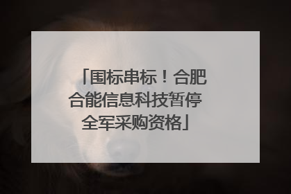 围标串标！合肥合能信息科技暂停全军采购资格
