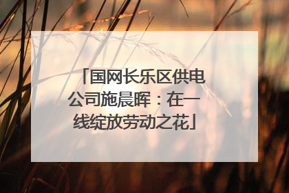 国网长乐区供电公司施晨晖：在一线绽放劳动之花