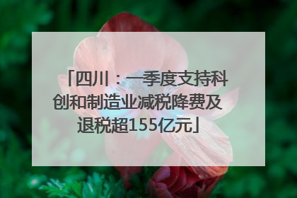 四川：一季度支持科创和制造业减税降费及退税超155亿元