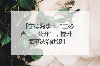 宁德海事:“三必查、三公开”,提升海事法治建设