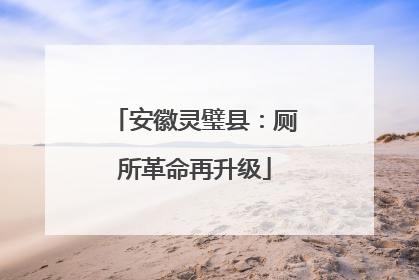 安徽灵璧县：厕所革命再升级
