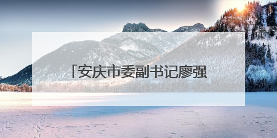 安庆市委副书记廖强出任宿松县委书记
