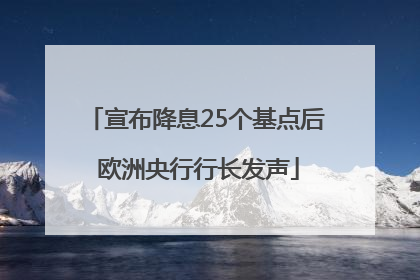 宣布降息25个基点后 欧洲央行行长发声
