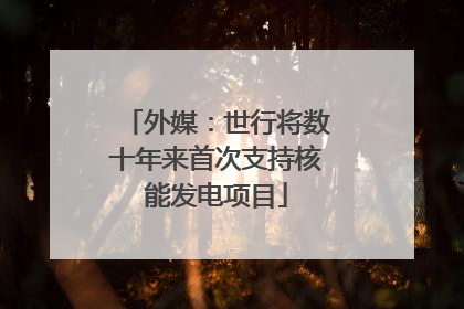 外媒：世行将数十年来首次支持核能发电项目