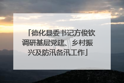 德化县委书记方俊钦调研基层党建、乡村振兴及防汛备汛工作
