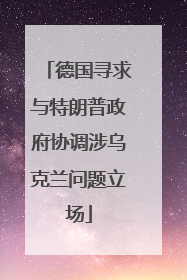 德国寻求与特朗普政府协调涉乌克兰问题立场