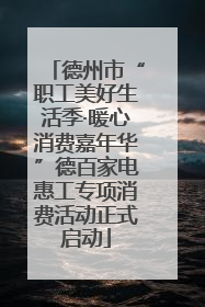 德州市“职工美好生活季·暖心消费嘉年华”德百家电惠工专项消费活动正式启动