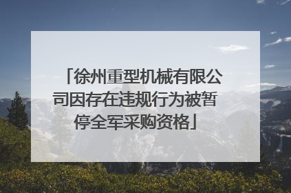 徐州重型机械有限公司因存在违规行为被暂停全军采购资格