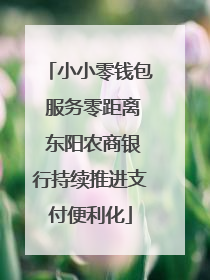 小小零钱包 服务零距离 东阳农商银行持续推进支付便利化