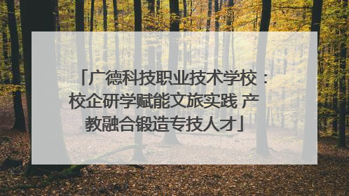 广德科技职业技术学校：校企研学赋能文旅实践 产教融合锻造专技人才