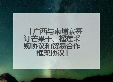 广西与柬埔寨签订芒果干、榴莲采购协议和贸易合作框架协议