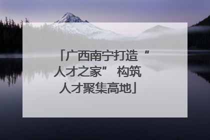 广西南宁打造“人才之家” 构筑人才聚集高地