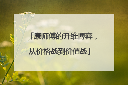康师傅的升维博弈，从价格战到价值战