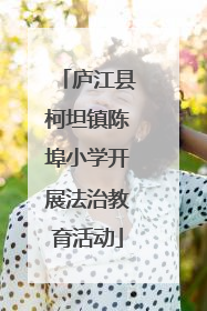 庐江县柯坦镇陈埠小学开展法治教育活动