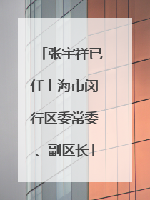 张宇祥已任上海市闵行区委常委、副区长