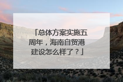 总体方案实施五周年，海南自贸港建设怎么样了？