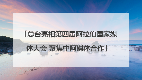 总台亮相第四届阿拉伯国家媒体大会 聚焦中阿媒体合作