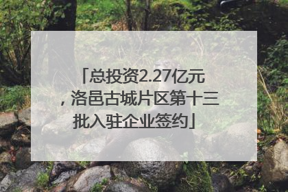 总投资2.27亿元，洛邑古城片区第十三批入驻企业签约