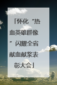 怀化“热血英雄群像”闪耀全省献血献浆表彰大会