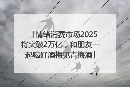 情绪消费市场2025将突破2万亿，和朋友一起喝好酒梅见青梅酒