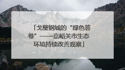 戈壁钢城的“绿色答卷”——嘉峪关市生态环境持续改善观察
