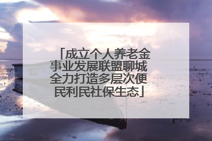 成立个人养老金事业发展联盟聊城全力打造多层次便民利民社保生态