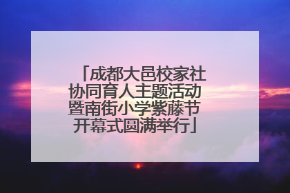 成都大邑校家社协同育人主题活动暨南街小学紫藤节开幕式圆满举行