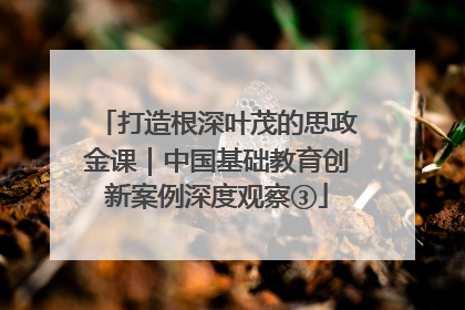 打造根深叶茂的思政金课｜中国基础教育创新案例深度观察③