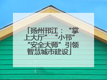 扬州邗江：“掌上大厅”“小邗”“安全大师”引领智慧城市建设