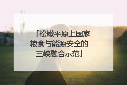 松嫩平原上国家粮食与能源安全的三峡融合示范