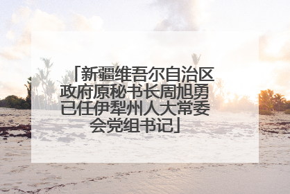 新疆维吾尔自治区政府原秘书长周旭勇已任伊犁州人大常委会党组书记