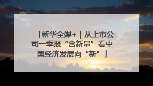 新华全媒+｜从上市公司一季报“含新量”看中国经济发展向“新”