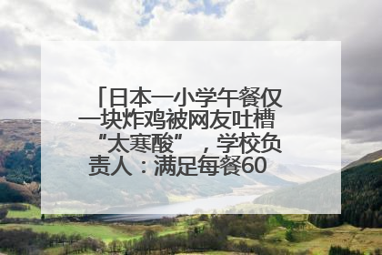 日本一小学午餐仅一块炸鸡被网友吐槽“太寒酸”，学校负责人：满足每餐600千卡的标准