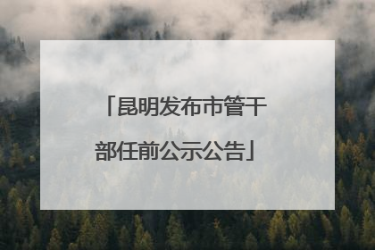 昆明发布市管干部任前公示公告
