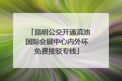 昆明公交开通滇池国际会展中心内外环免费接驳专线