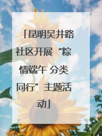 昆明吴井路社区开展“粽情端午 分类同行”主题活动