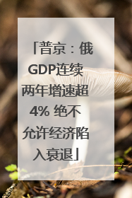 普京：俄GDP连续两年增速超4% 绝不允许经济陷入衰退