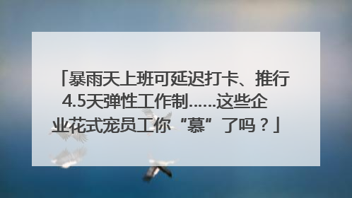 暴雨天上班可延迟打卡、推行4.5天弹性工作制……这些企业花式宠员工你“慕”了吗？