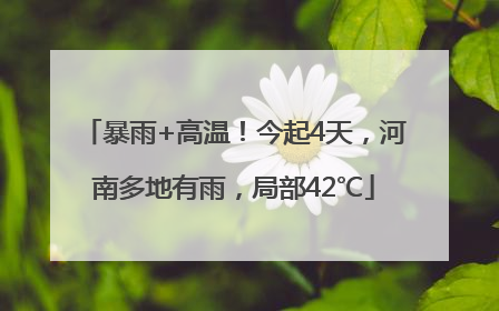 暴雨+高温！今起4天，河南多地有雨，局部42℃