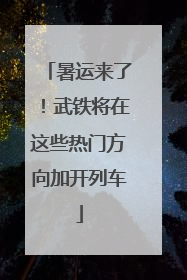 暑运来了！武铁将在这些热门方向加开列车