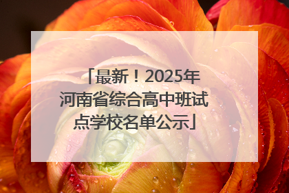 最新！2025年河南省综合高中班试点学校名单公示