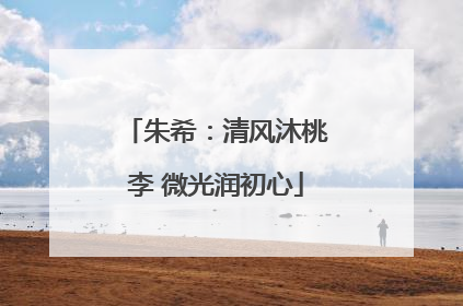 朱希：清风沐桃李 微光润初心