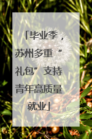 毕业季，苏州多重“礼包”支持青年高质量就业