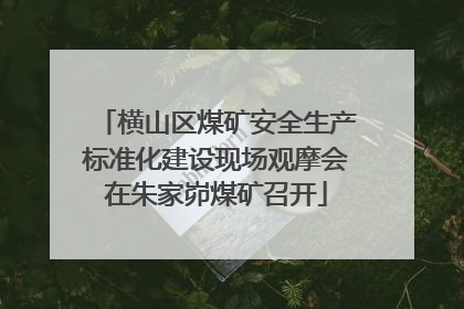 横山区煤矿安全生产标准化建设现场观摩会在朱家峁煤矿召开
