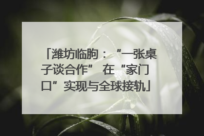 潍坊临朐：“一张桌子谈合作” 在“家门口”实现与全球接轨