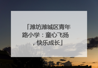 潍坊潍城区青年路小学：童心飞扬，快乐成长