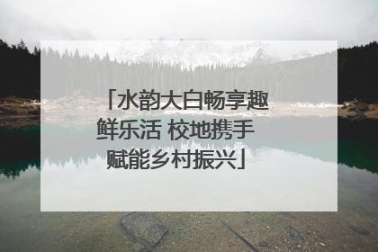 水韵大白畅享趣鲜乐活 校地携手赋能乡村振兴