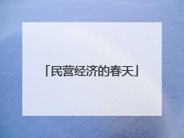 民营经济的春天