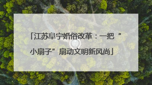 江苏阜宁婚俗改革：一把“小扇子”扇动文明新风尚