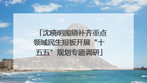 沈晓明围绕补齐重点领域民生短板开展“十五五”规划专题调研